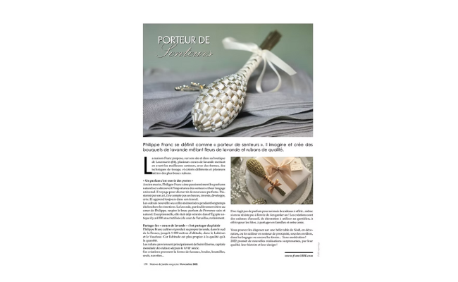 Article Maison & Jardin magazine - Novembre 2021