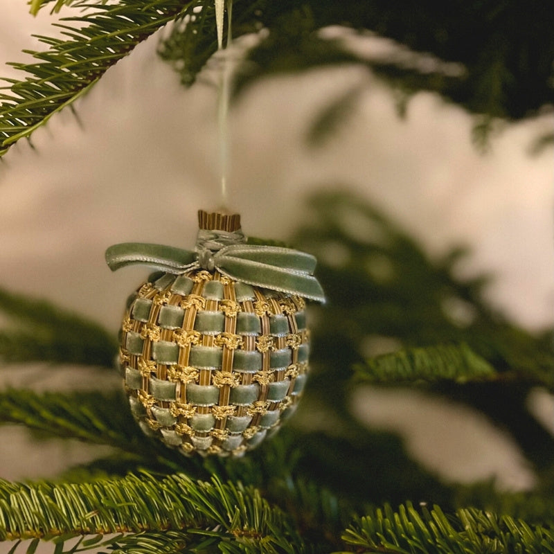 Boule de Lavande 6cm vague Or & velours Amande