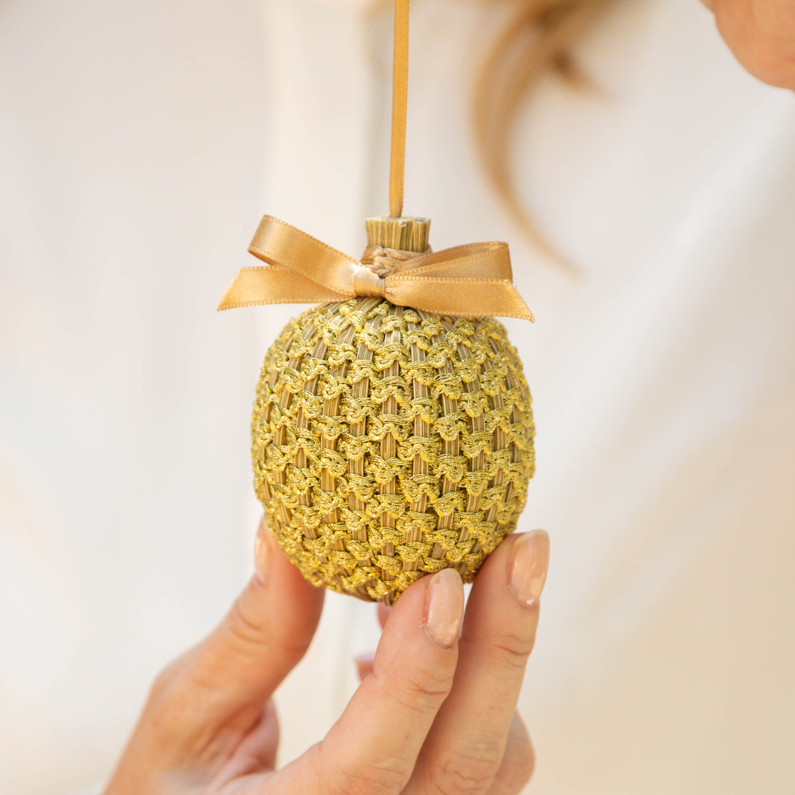 Boule de Lavande 6cm vague Or & satin Or