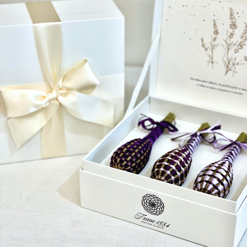 Aubergine & Mauve Lavender Wands Trio Set