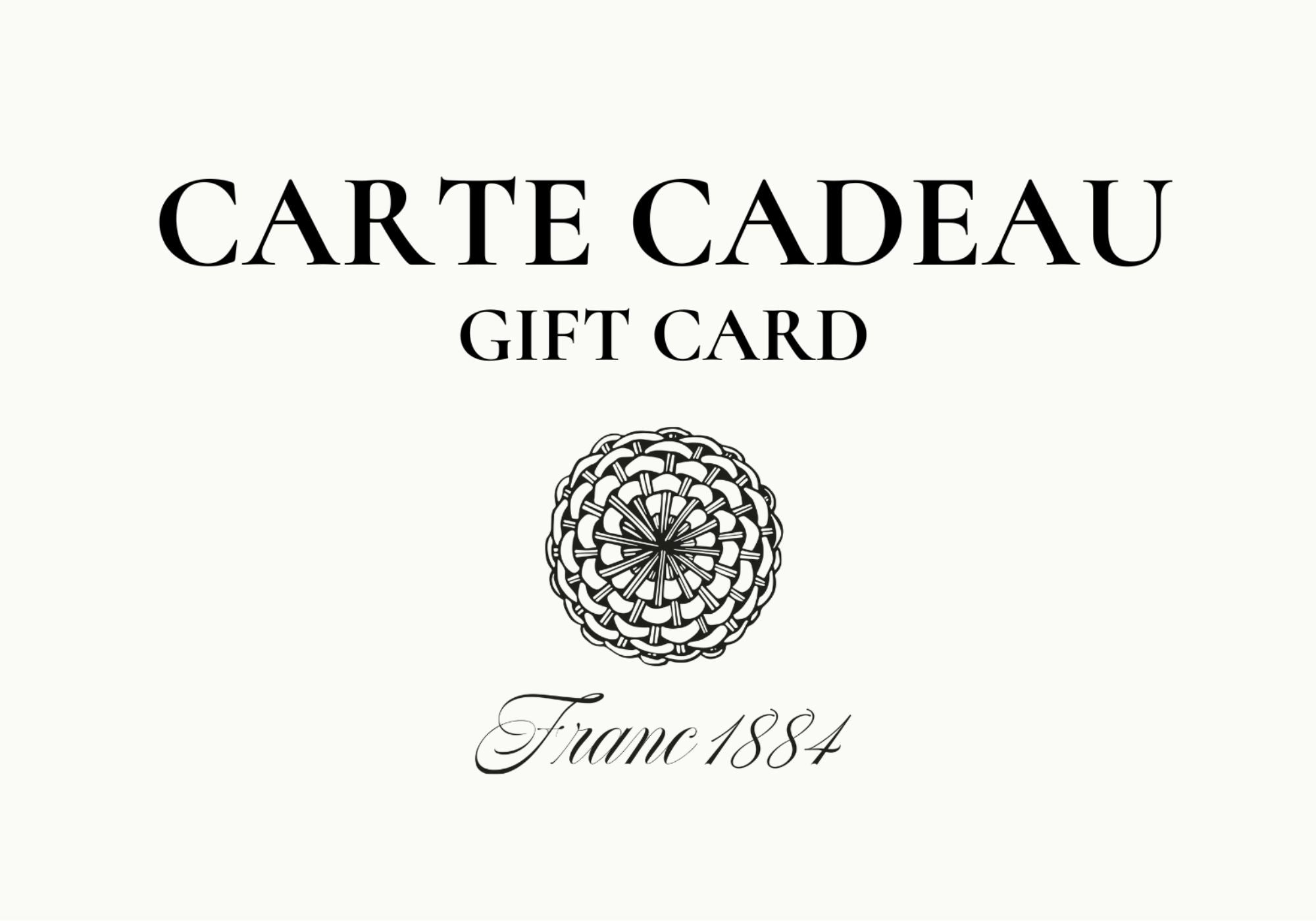 Carte Cadeau Franc 1884