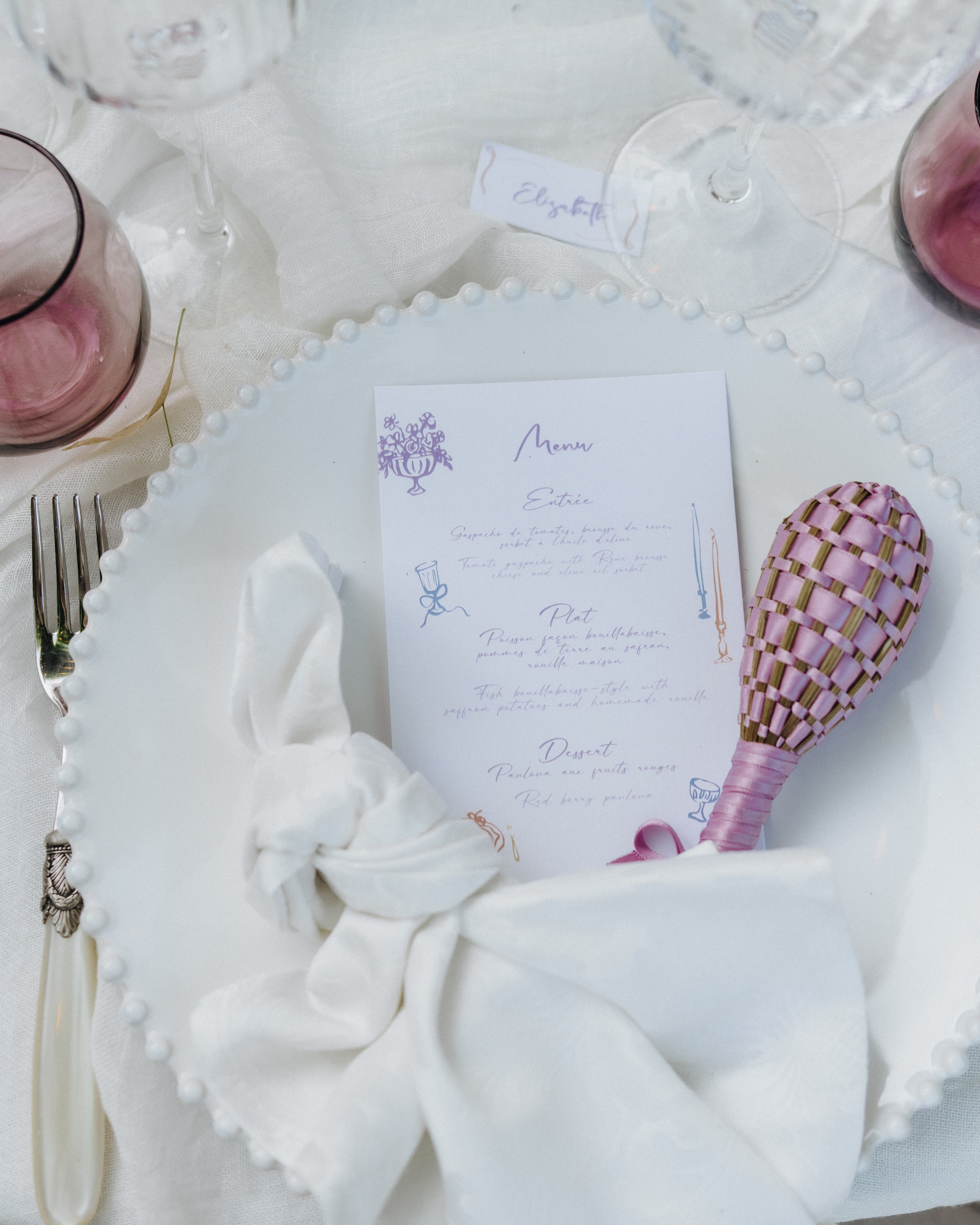 Fuseau de Lavande satin Prune clair