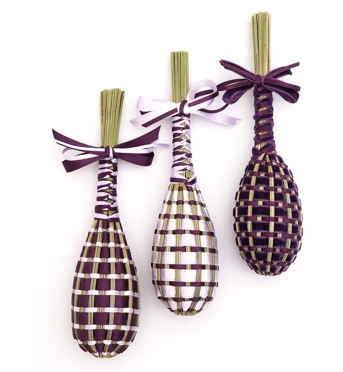 Aubergine & Mauve Lavender Wands Trio Set