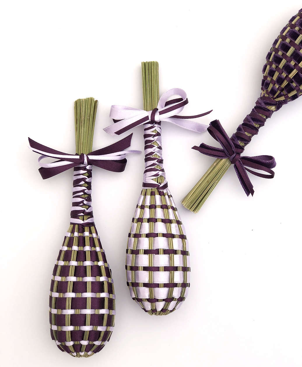 Aubergine & Mauve Lavender Wands Trio Set