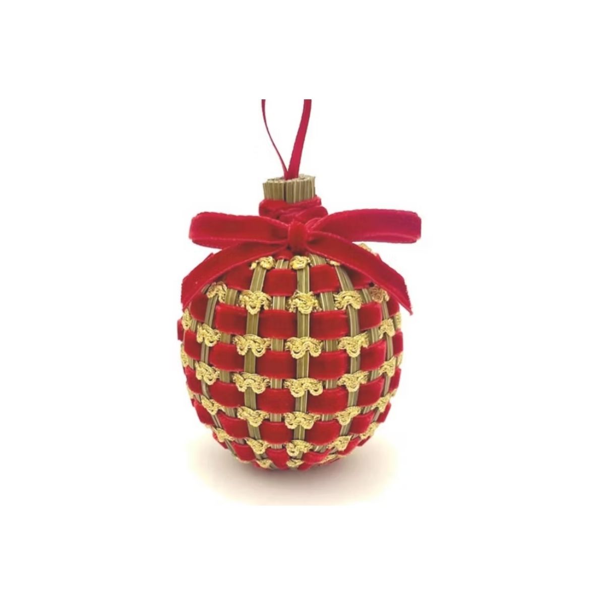 Boule de Lavande 6cm vague Or & velours Rouge