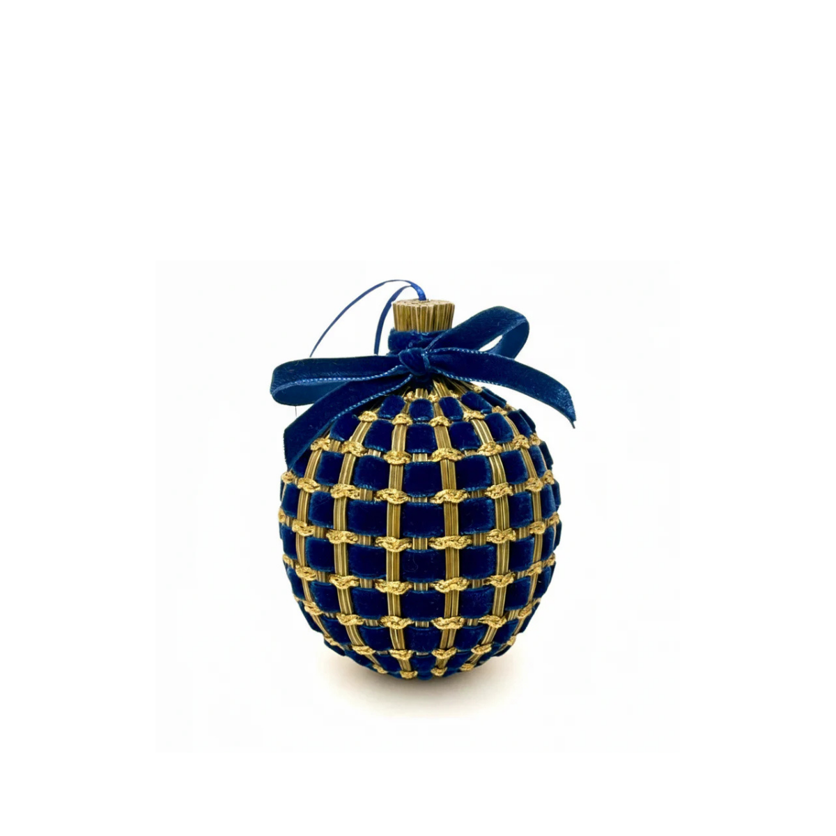 Boule de Lavande 6cm vague Or & velours bleu marine