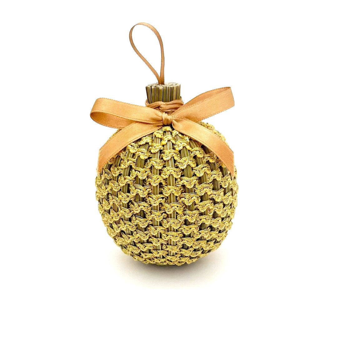 Boule de Lavande 8cm vague Or & satin Or