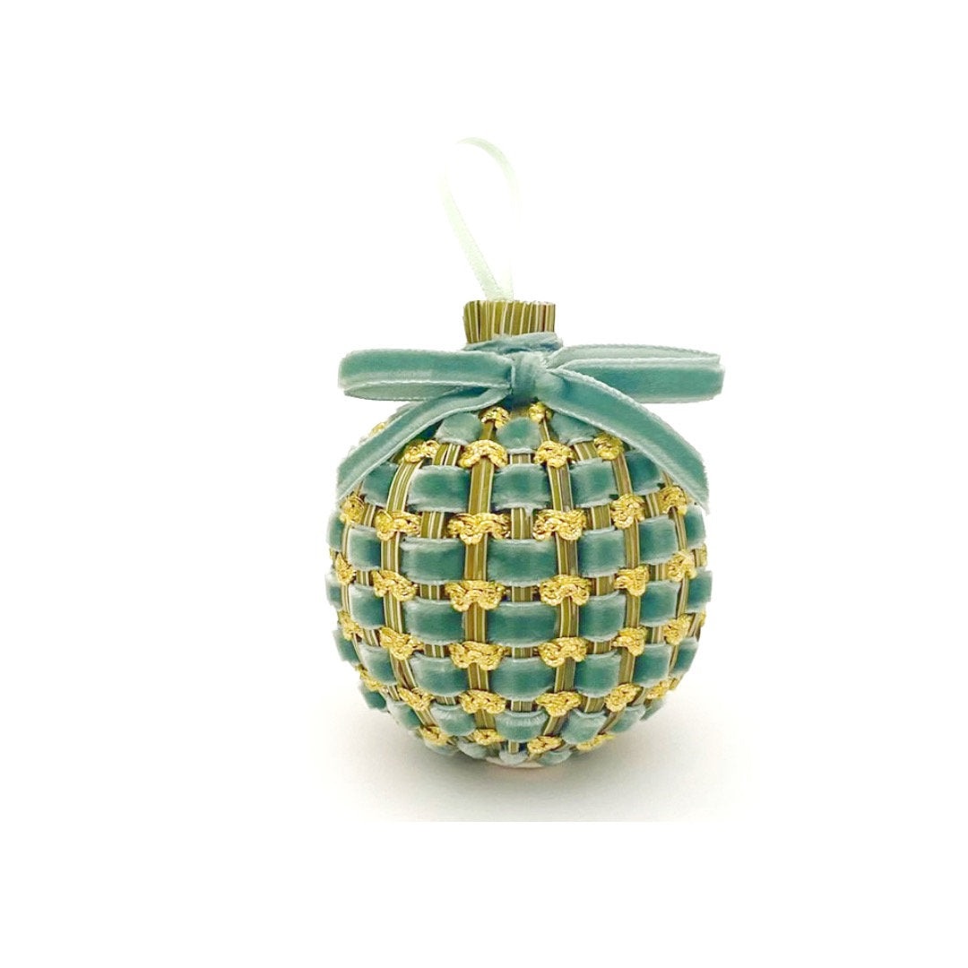 Boule de Lavande 6cm vague Or & velours Amande