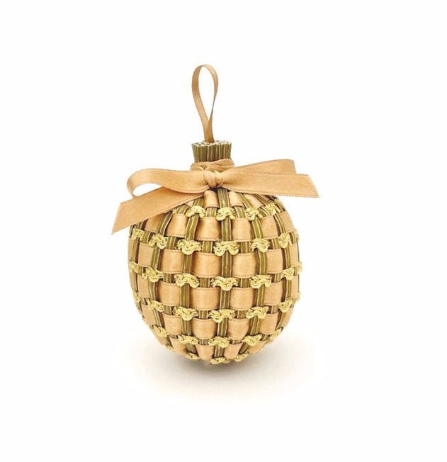 Boule de Lavande 6cm vague or & satin or
