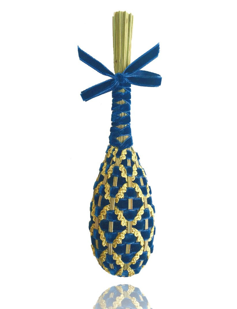 Fuseau de Lavande inspiration Fabergé velours Marine & Or