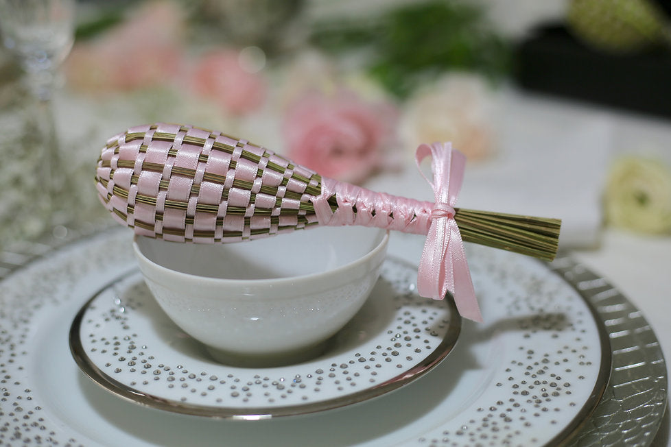 Fuseau de Lavande satin Rose pâle