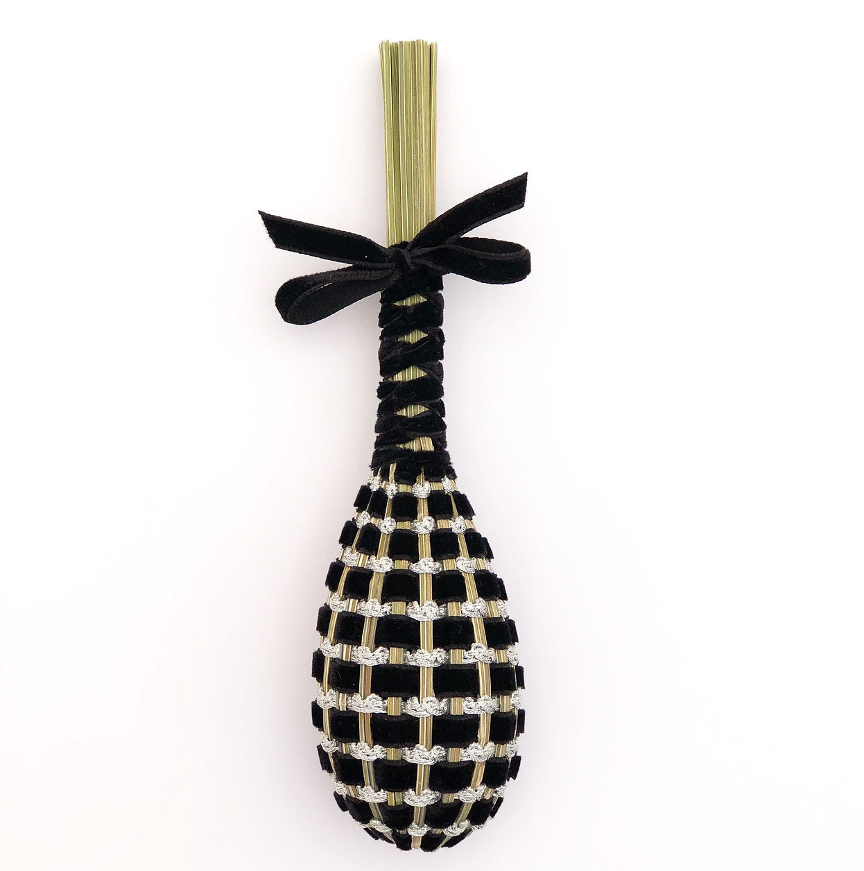 Fuseau de Lavande vague Argent & velours Noir