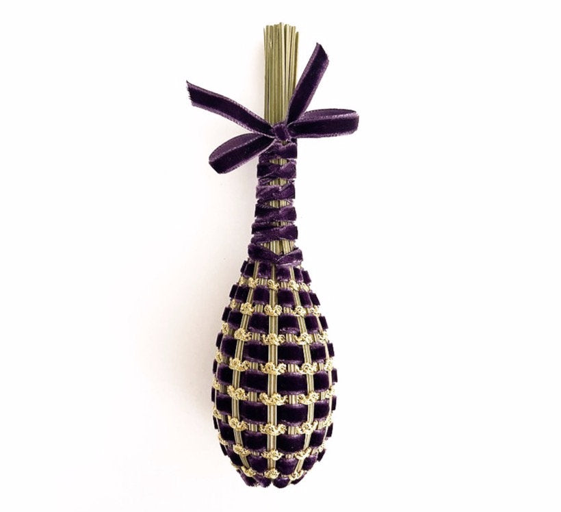Fuseau de Lavande vague Or & velours Aubergine