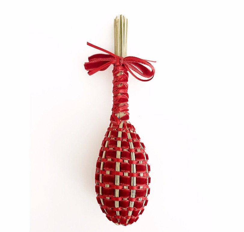 Fuseau de Lavande velours Rouge & satin Rouge