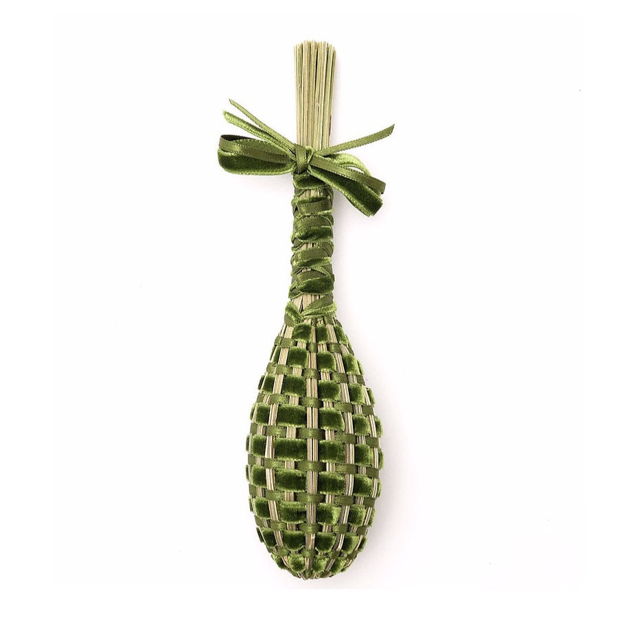 Fuseau de Lavande velours Vert olive & satin Vert olive