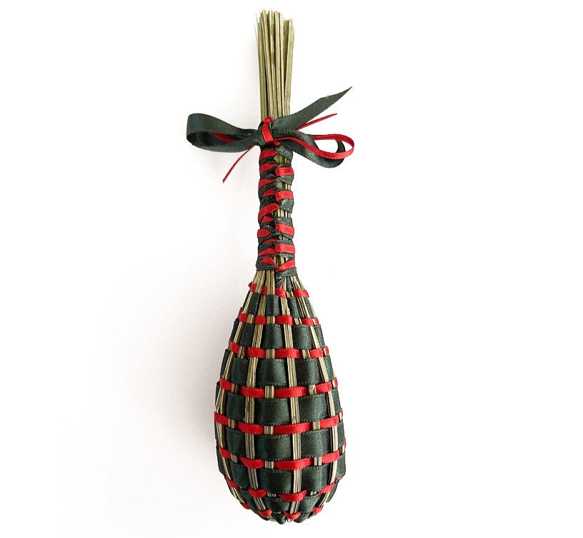 Fuseau de Lavande satin Vert sapin & Rouge